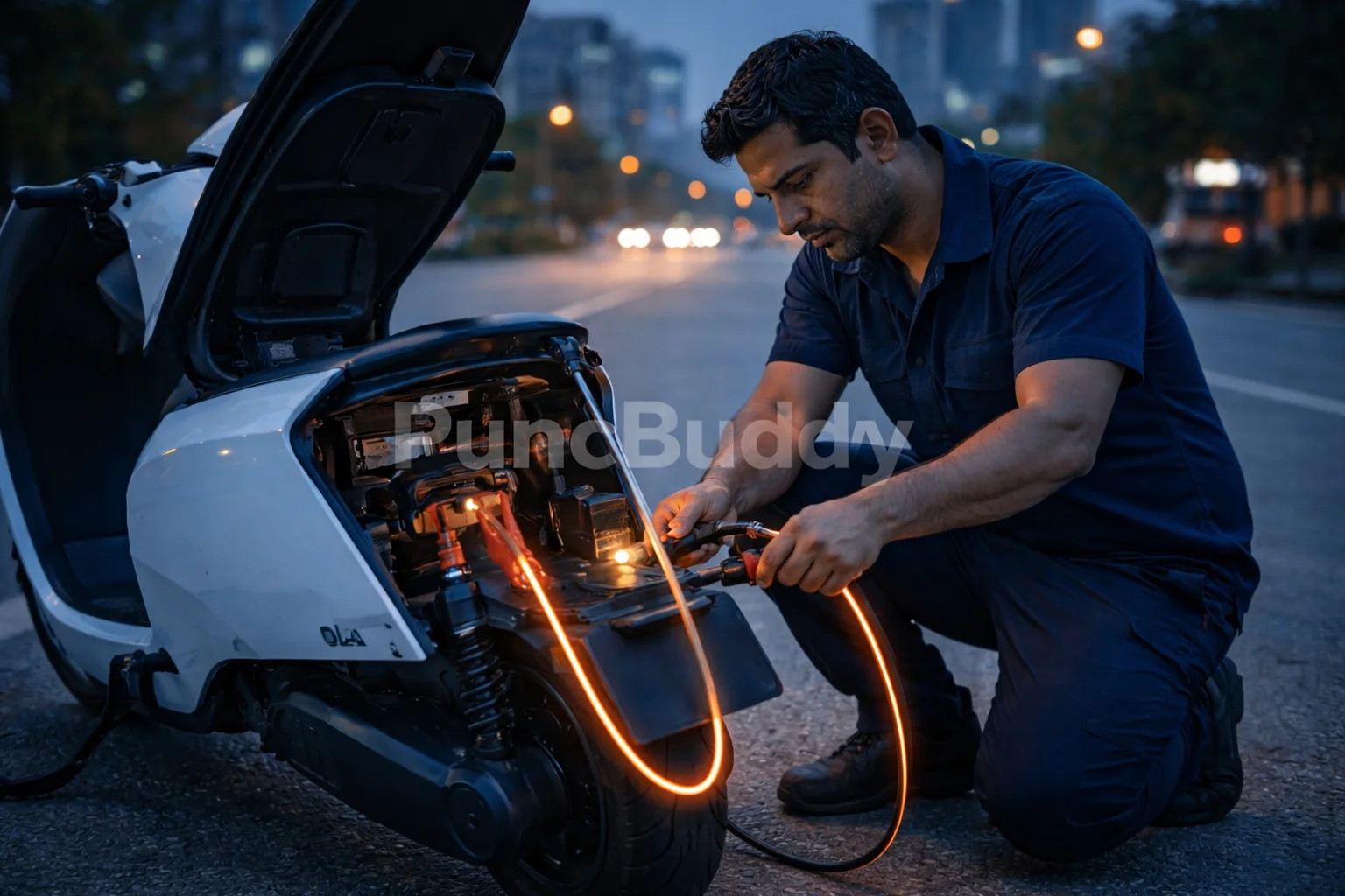 Two Wheeler EV Jump Start in HSR Layout Bangalore - PuncBuddy technician